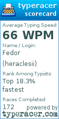 Scorecard for user heraclesii
