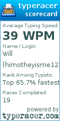 Scorecard for user himotheyisme123