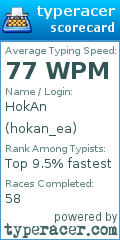 Scorecard for user hokan_ea