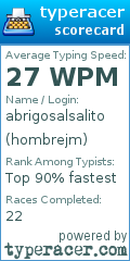 Scorecard for user hombrejm
