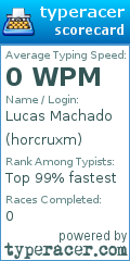 Scorecard for user horcruxm