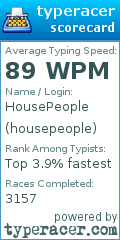 Scorecard for user housepeople