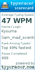 Scorecard for user iam_mad_scientist