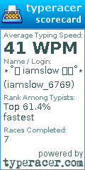 Scorecard for user iamslow_6769