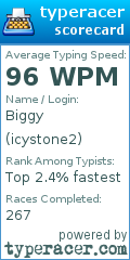Scorecard for user icystone2