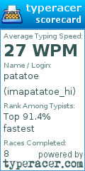 Scorecard for user imapatatoe_hi