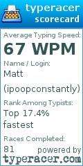 Scorecard for user ipoopconstantly