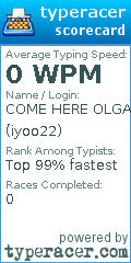 Scorecard for user iyoo22