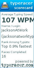Scorecard for user jacksonatworktyping