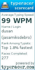 Scorecard for user jasamiksdebro