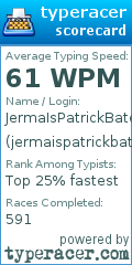 Scorecard for user jermaispatrickbateman