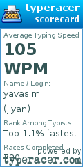 Scorecard for user jiyan
