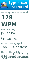 Scorecard for user jmcasino
