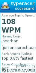 Scorecard for user jonjonleprechaun