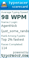 Scorecard for user just_some_random