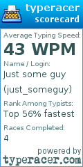 Scorecard for user just_someguy
