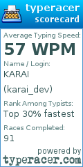 Scorecard for user karai_dev