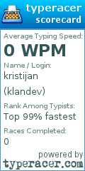 Scorecard for user klandev