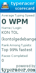Scorecard for user kontolgedebanget