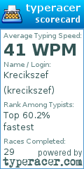 Scorecard for user krecikszef