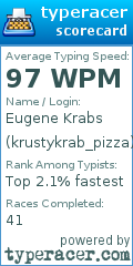 Scorecard for user krustykrab_pizza