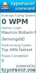 Scorecard for user lemongold
