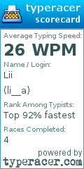Scorecard for user li__a