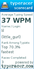 Scorecard for user little_gurl