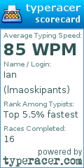 Scorecard for user lmaoskipants