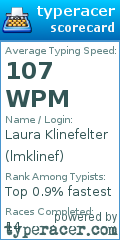 Scorecard for user lmklinef