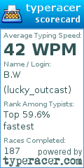 Scorecard for user lucky_outcast