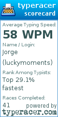 Scorecard for user luckymoments