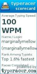 Scorecard for user marginallymellow