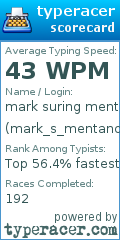 Scorecard for user mark_s_mentancour