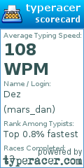 Scorecard for user mars_dan