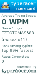 Scorecard for user masezto11