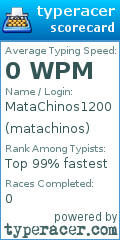 Scorecard for user matachinos