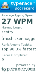 Scorecard for user mcchickennugget1