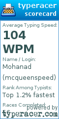 Scorecard for user mcqueenspeed