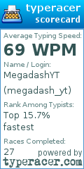 Scorecard for user megadash_yt