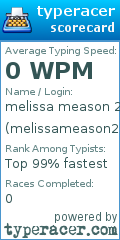 Scorecard for user melissameason2