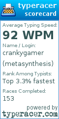 Scorecard for user metasynthesis