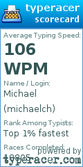 Scorecard for user michaelch