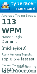Scorecard for user mickeyice3