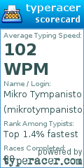 Scorecard for user mikrotympanisto