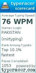 Scorecard for user mirtyping