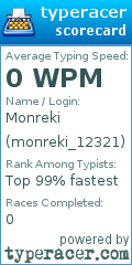 Scorecard for user monreki_12321
