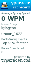 Scorecard for user moon_1022