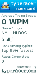 Scorecard for user nall_
