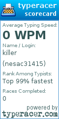 Scorecard for user nesac31415